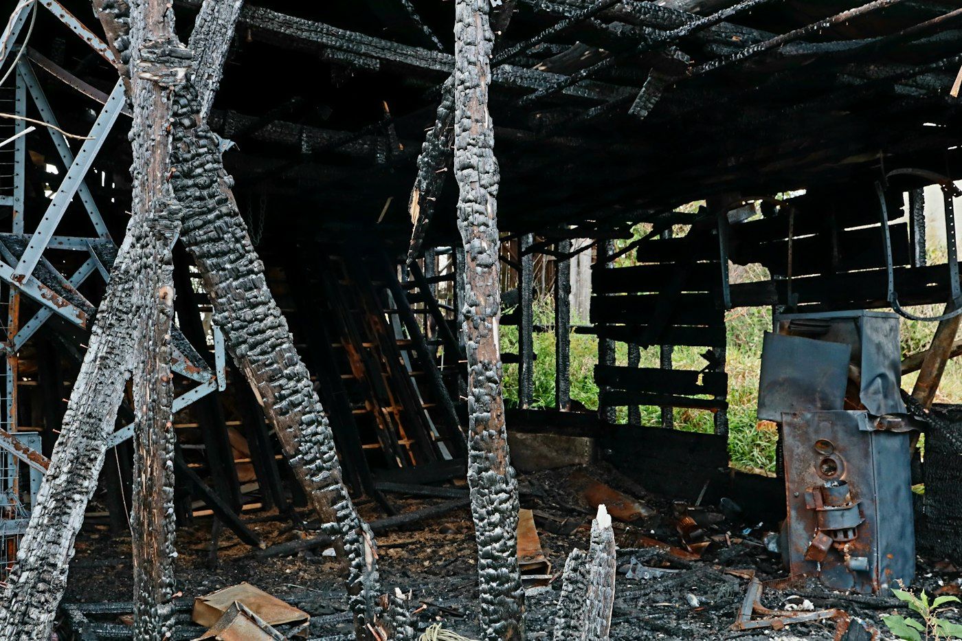 Charpentes après incendie